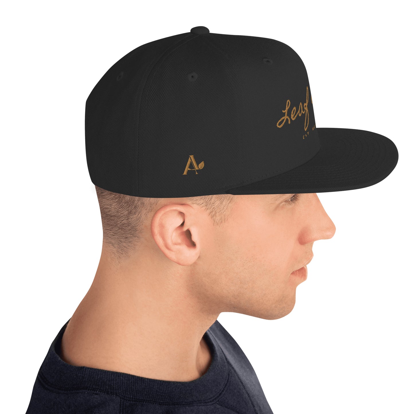 Leaf Aficio Script Embroidered Snapback Hat