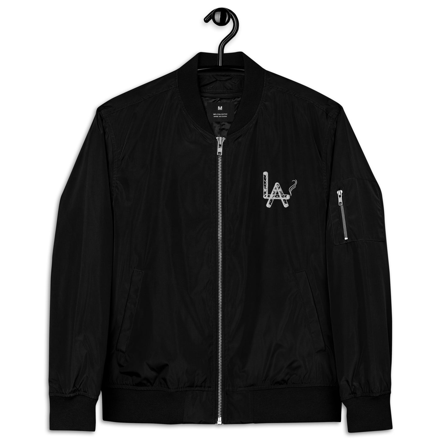 "LA" Leaf Embroidered Aficio Premium recycled bomber jacket