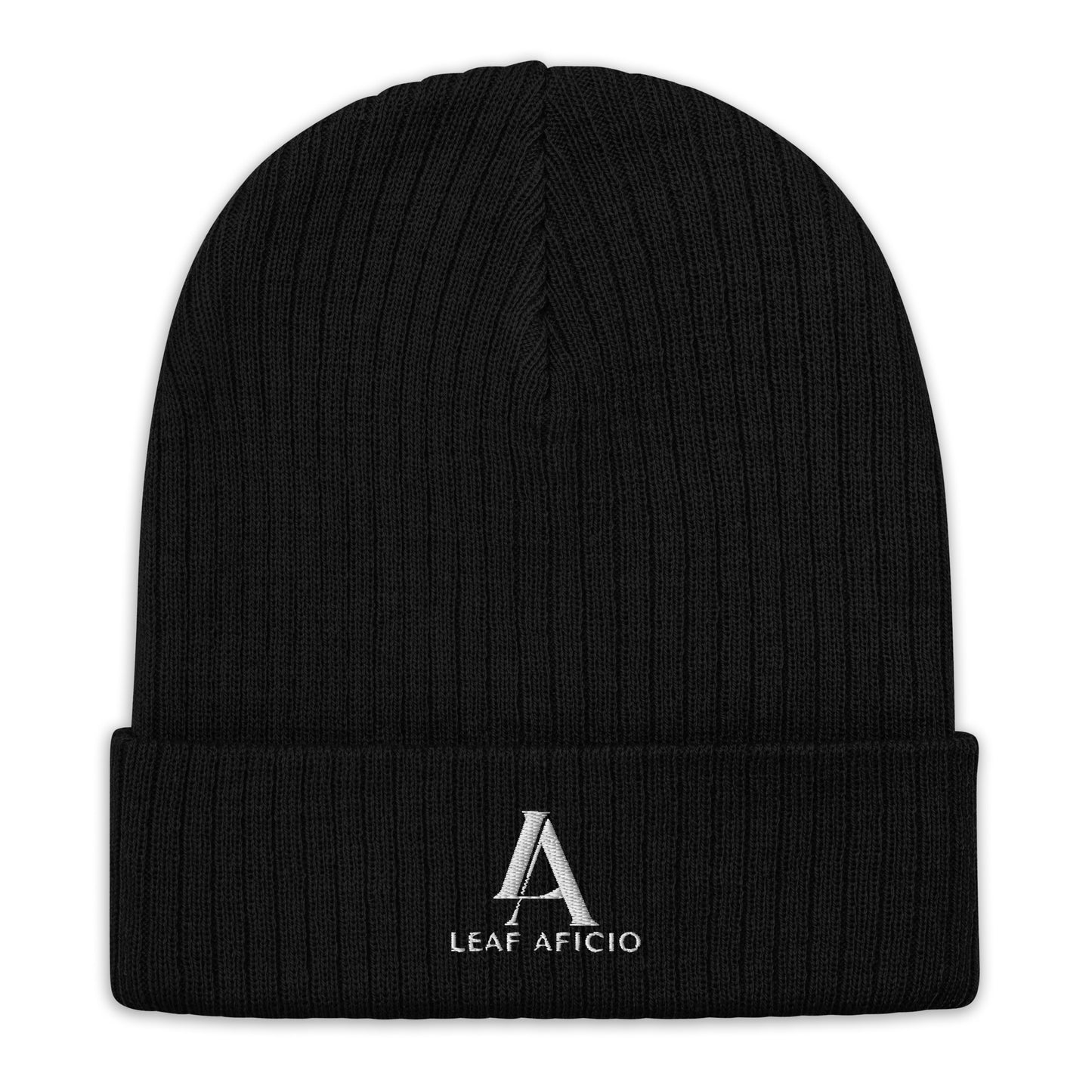 Leaf Aficio Embroidered Ribbed knit beanie