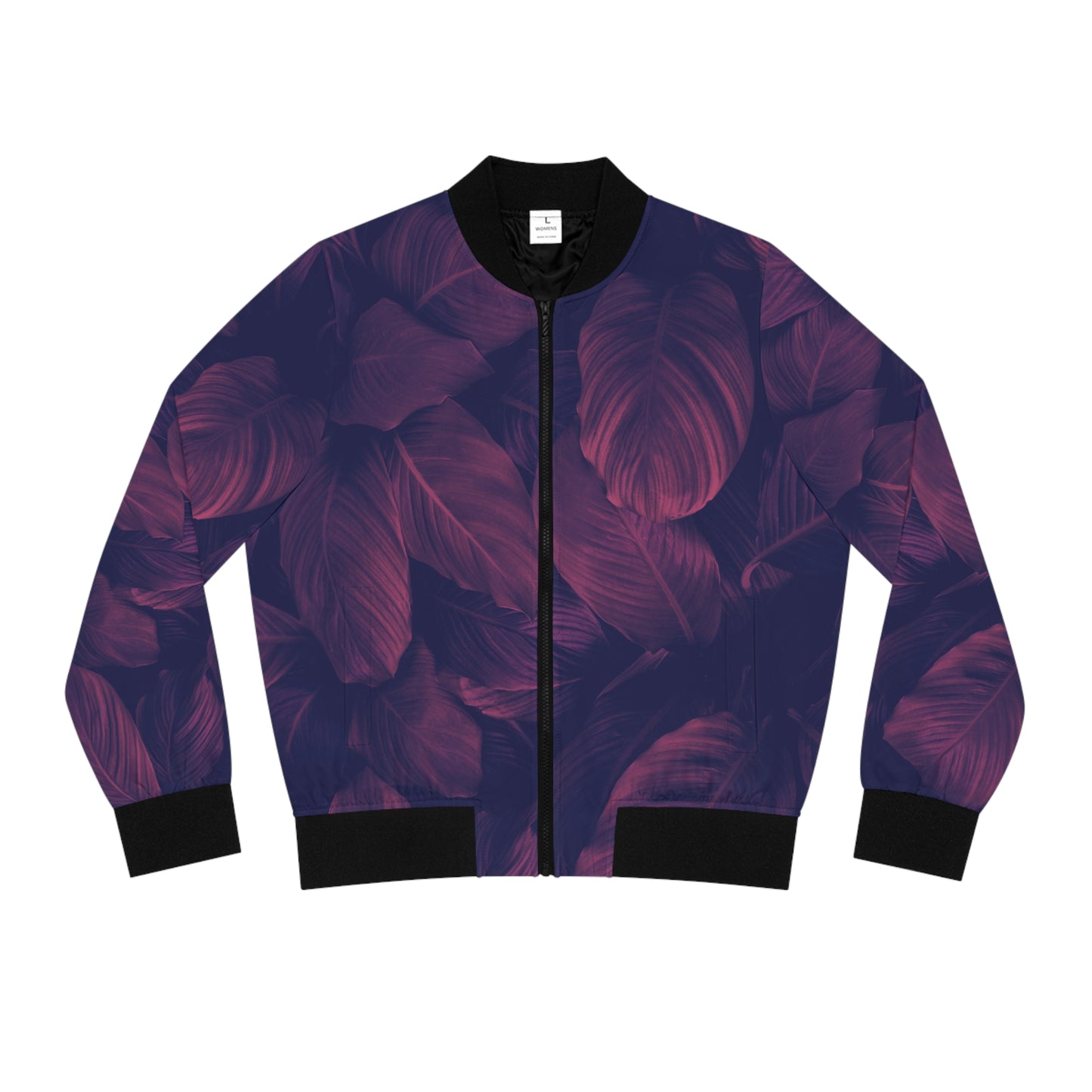 Women's LA Pink Leaf Bomber Jacket (AOP)