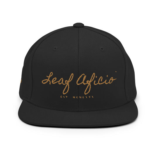 Leaf Aficio Script Embroidered Snapback Hat