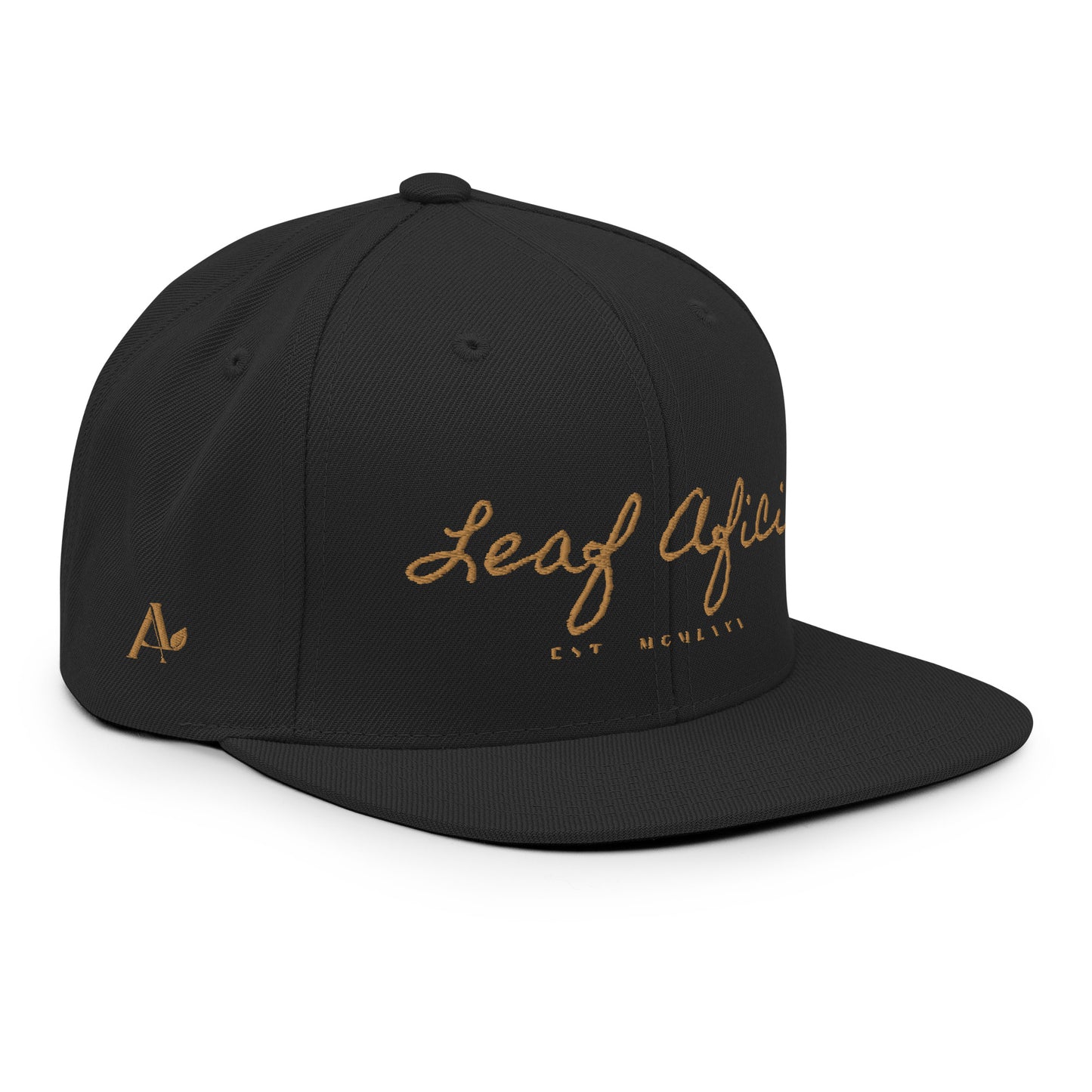 Leaf Aficio Script Embroidered Snapback Hat