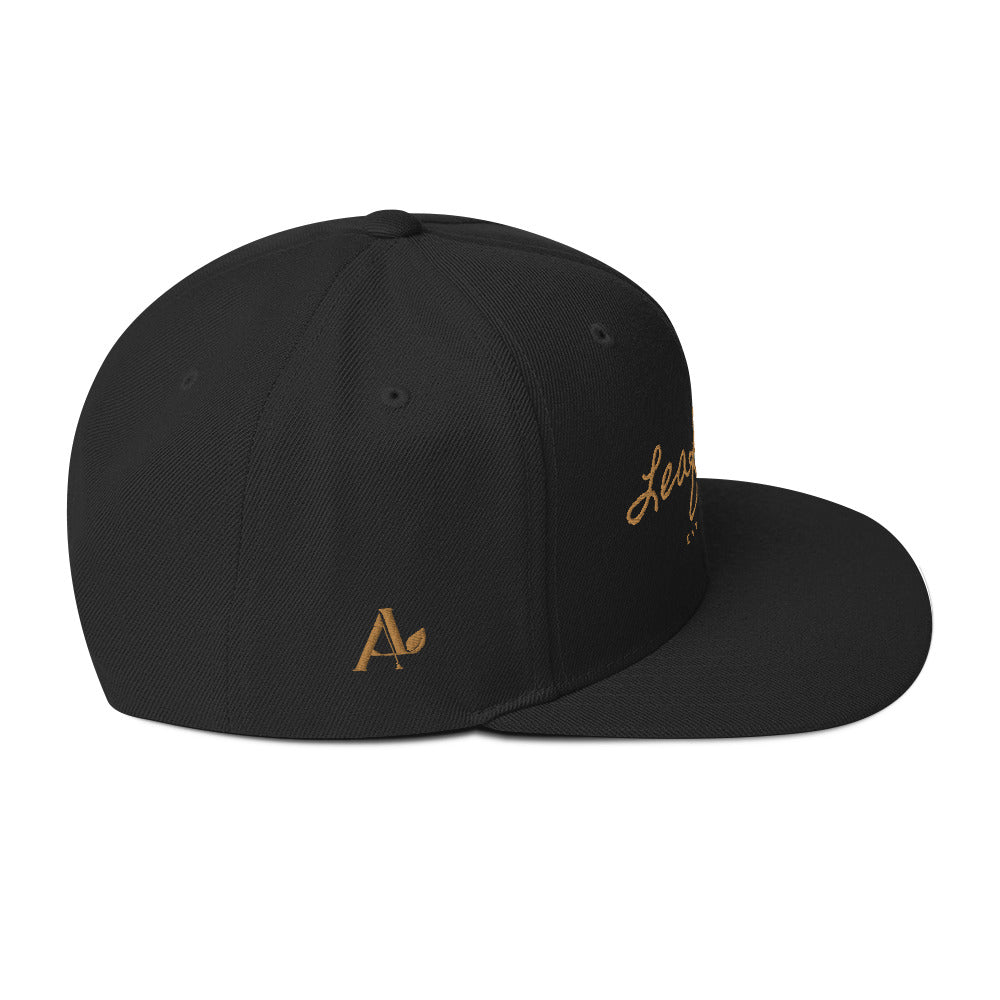 Leaf Aficio Script Embroidered Snapback Hat