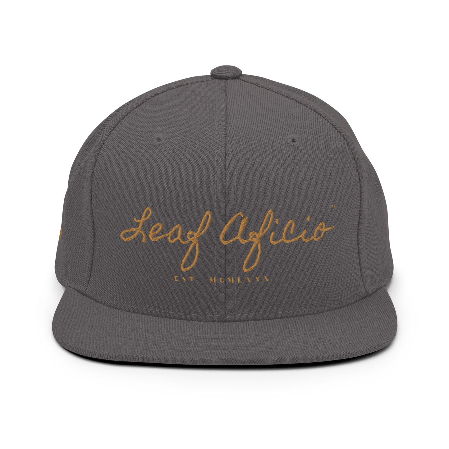 Leaf Aficio Script Embroidered Snapback Hat