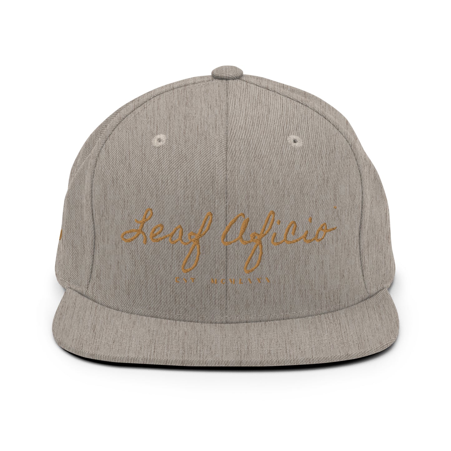 Leaf Aficio Script Embroidered Snapback Hat