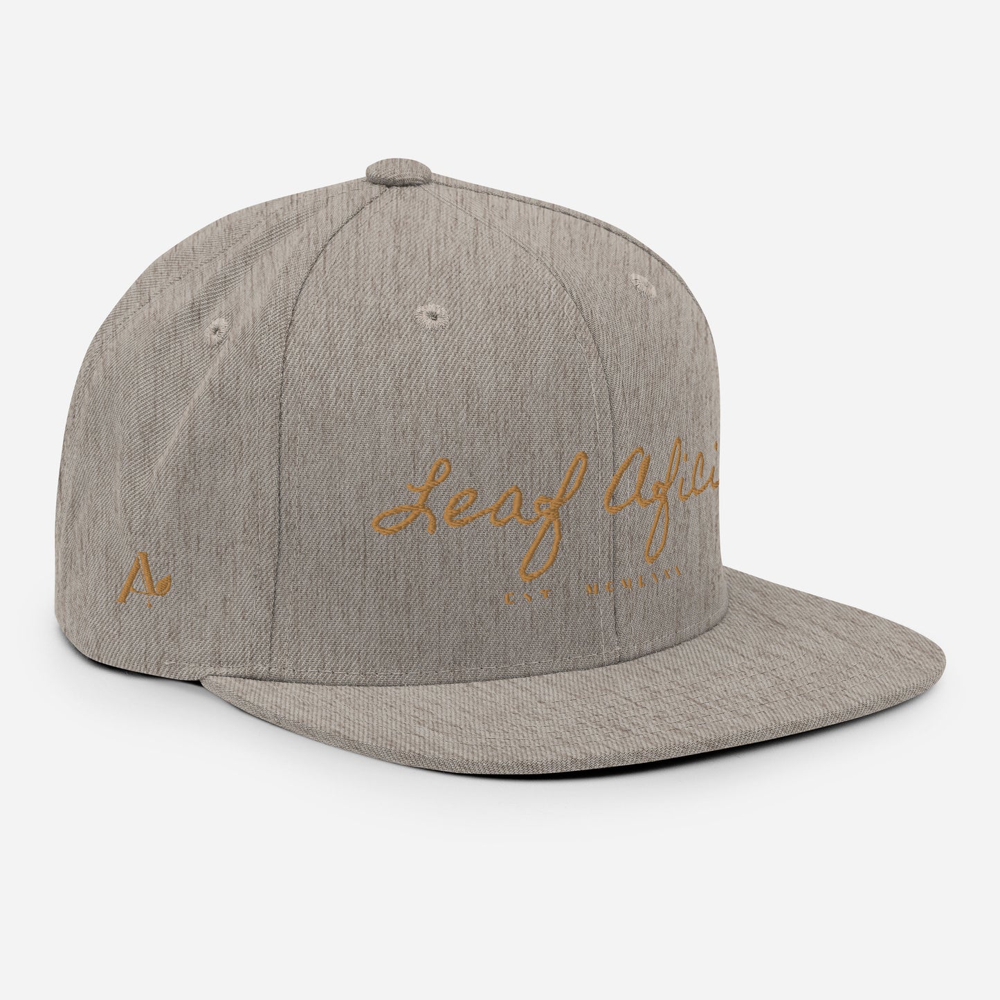 Leaf Aficio Script Embroidered Snapback Hat