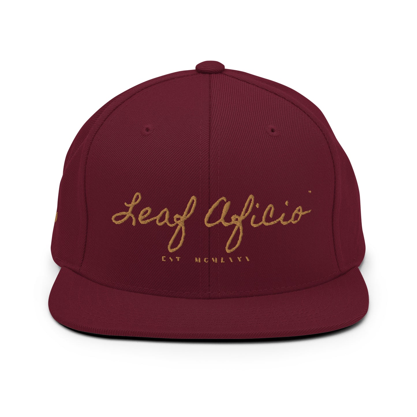 Leaf Aficio Script Embroidered Snapback Hat