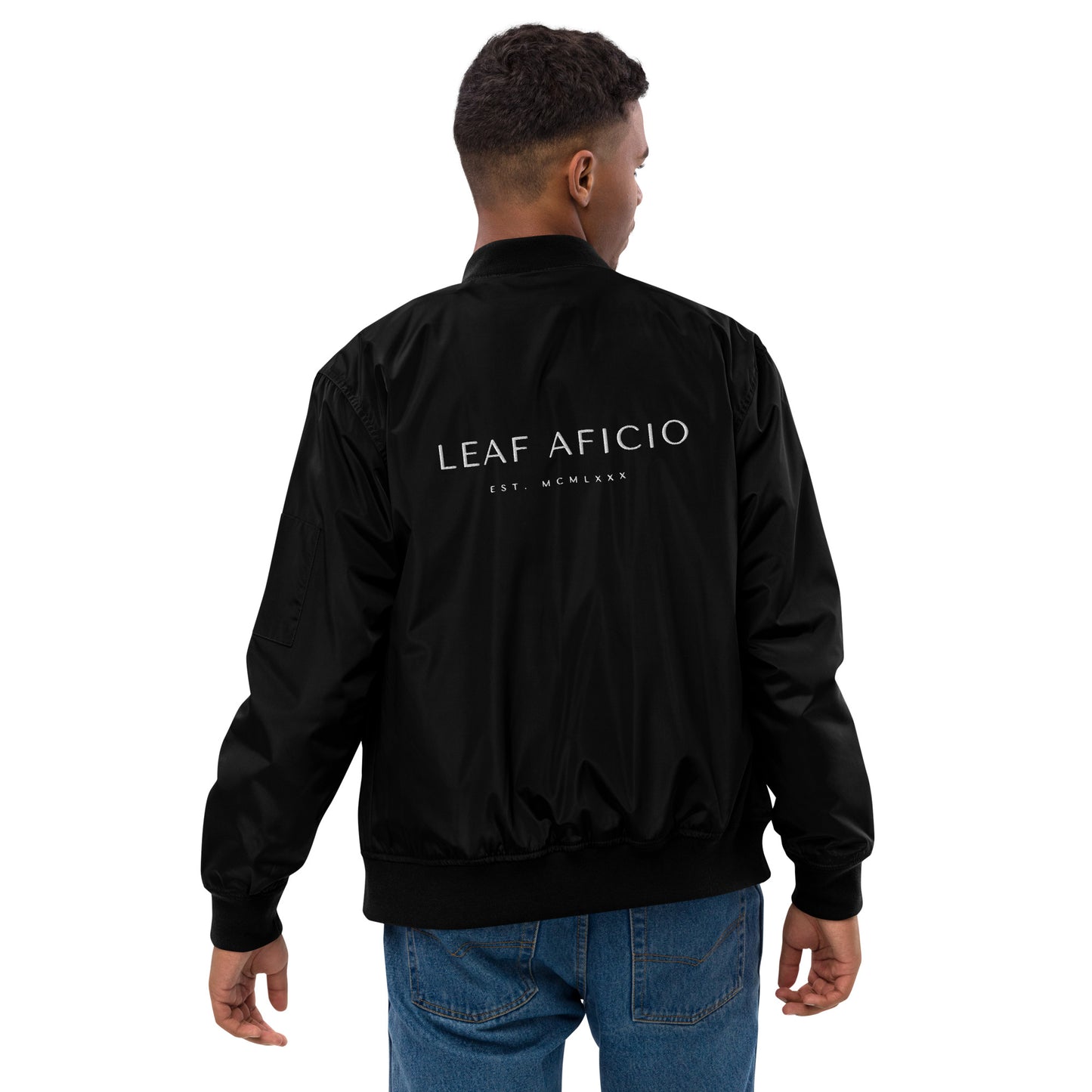 Leaf Aficio Logo Embroidered Premium recycled bomber jacket