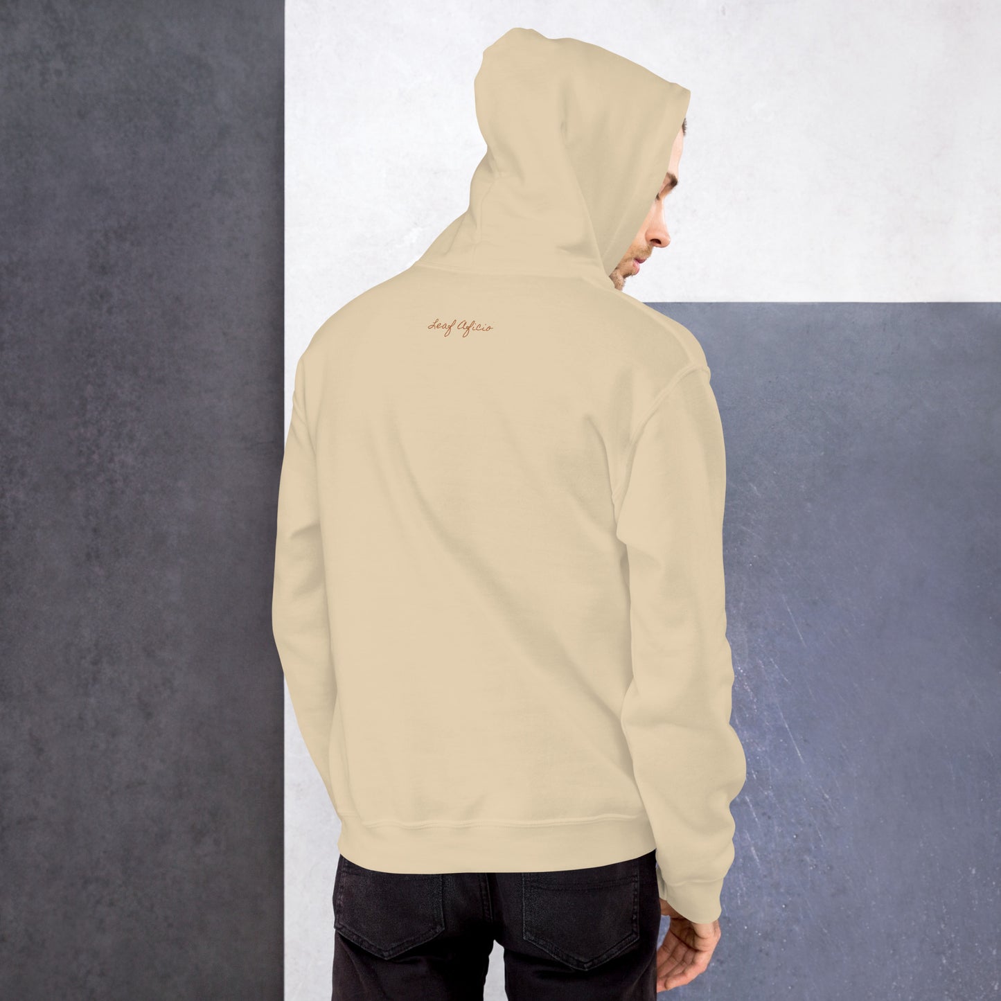 Leaf Aficio Script Embroidered Unisex Hooded Pullover