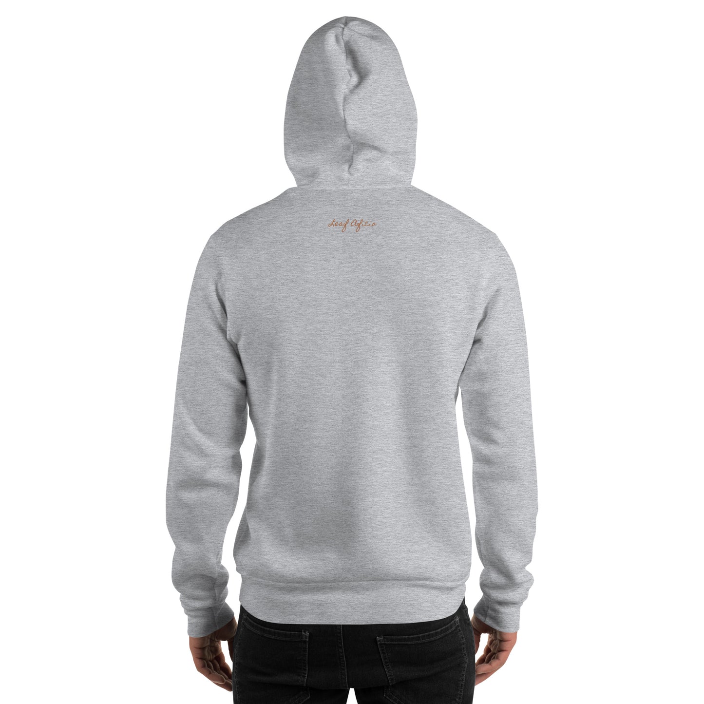 Leaf Aficio Script Embroidered Unisex Hooded Pullover