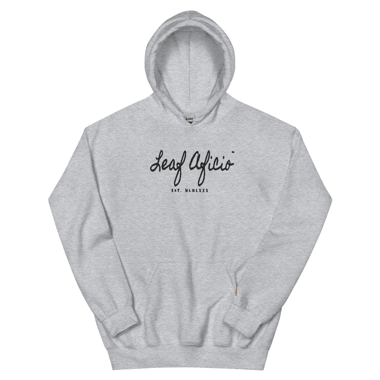 Leaf Aficio Script Embroidered Unisex Hooded Pullover