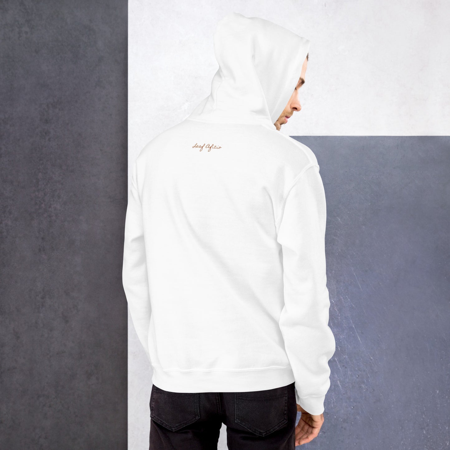 Leaf Aficio Script Embroidered Unisex Hooded Pullover